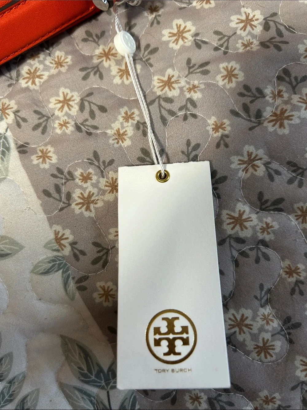 Tory Burch Orange Leather Drawstring Shoulder Bag